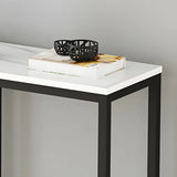 Classic Rectangle Gold Black Metal Wood Console Table Image - 15