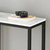 Classic Rectangle Gold Black Metal Wood Console Table Image - 15