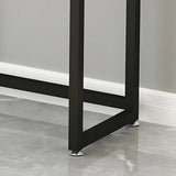 Classic Rectangle Gold Black Metal Wood Console Table Image - 16