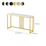 Classic Rectangle Gold Black Metal Wood Console Table Image - 20