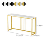 Classic Rectangle Gold Black Metal Wood Console Table Image - 20