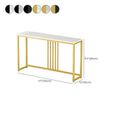 Classic Rectangle Gold Black Metal Wood Console Table Image - 21
