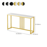 Classic Rectangle Gold Black Metal Wood Console Table Image - 22