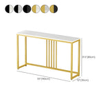 Classic Rectangle Gold Black Metal Wood Console Table Image - 22
