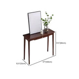 Classic Rectangular Rubberwood Brown Storage Console Table Image - 15