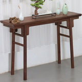 Classic Rectangular Walnut Standard Entryway Console Table Image - 4