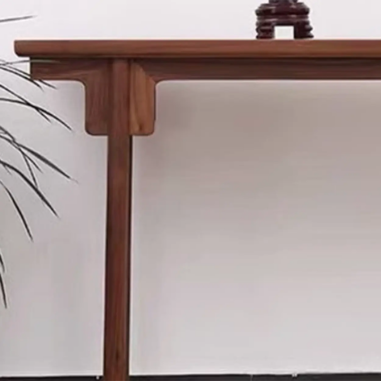 Classic Rectangular Walnut Standard Entryway Console Table Image - 6