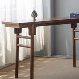 Classic Rectangular Walnut Standard Entryway Console Table Image - 7