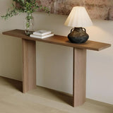 Classic Rectangular Wood Brown Standard Console Table Image - 4