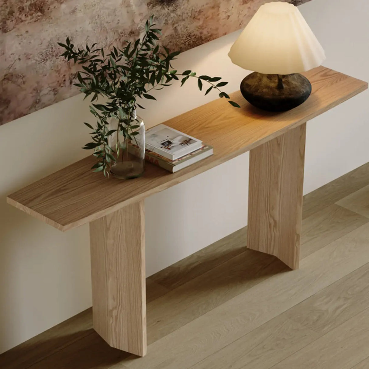 Classic Rectangular Wood Brown Standard Console Table Image - 5