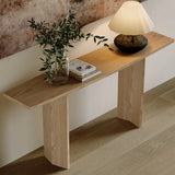 Classic Rectangular Wood Brown Standard Console Table Image - 5