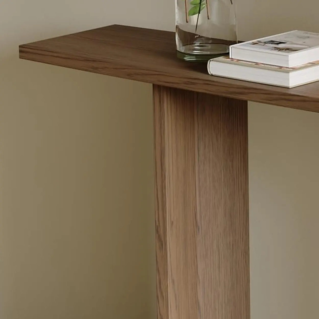 Classic Rectangular Wood Brown Standard Console Table Image - 7