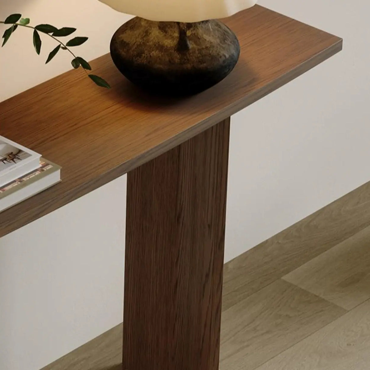 Classic Rectangular Wood Brown Standard Console Table Image - 9