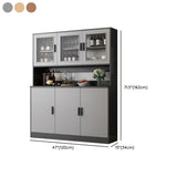 Classic Rectangular Wood Brown Storage Wine Cabinet Image - 22