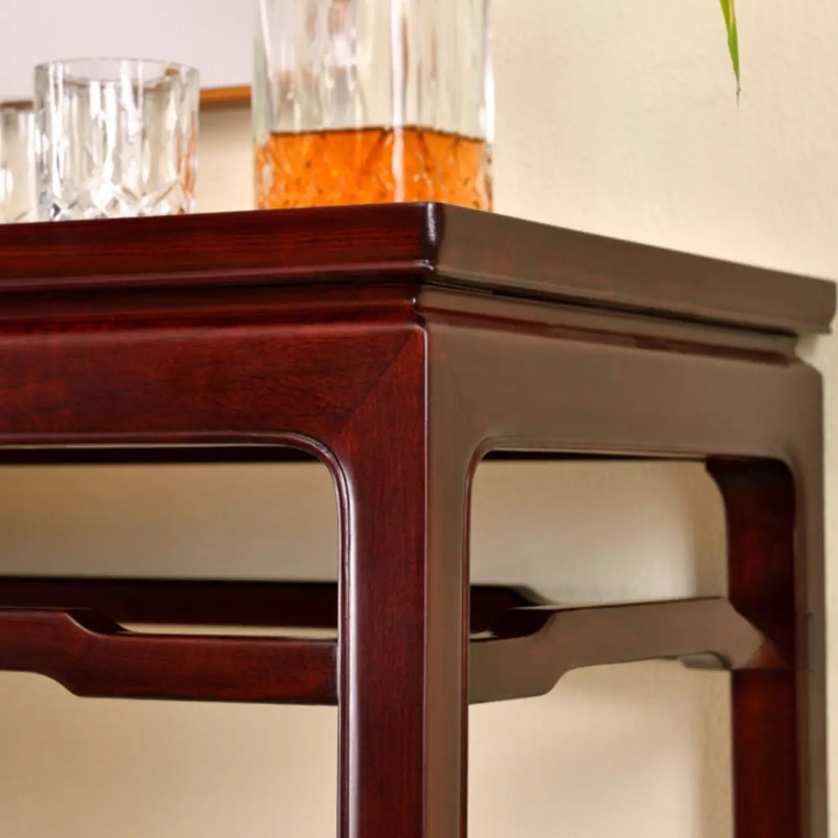 Classic Rectangular Wood Mahogany Hallway Console Table Image - 10