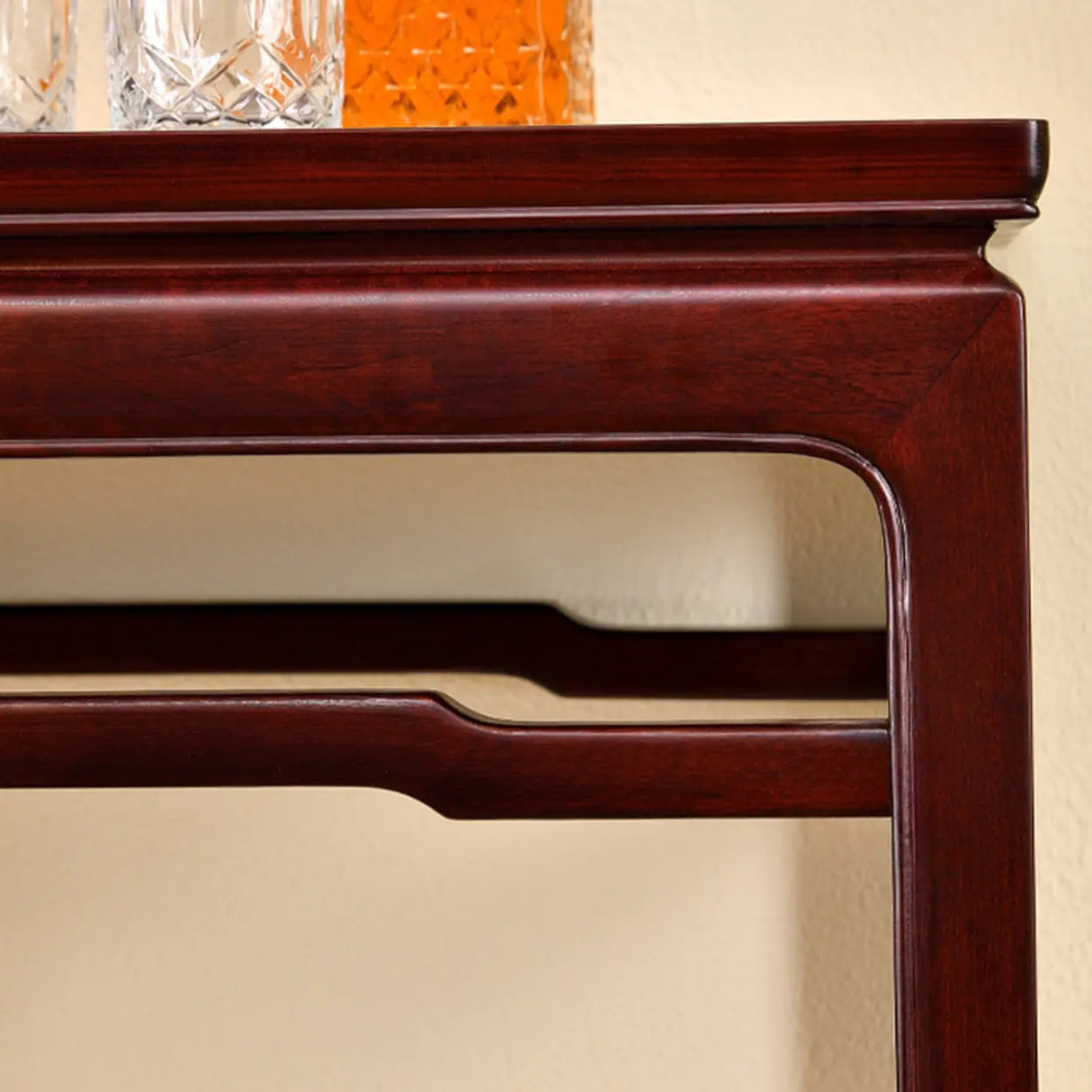 Classic Rectangular Wood Mahogany Hallway Console Table Image - 4