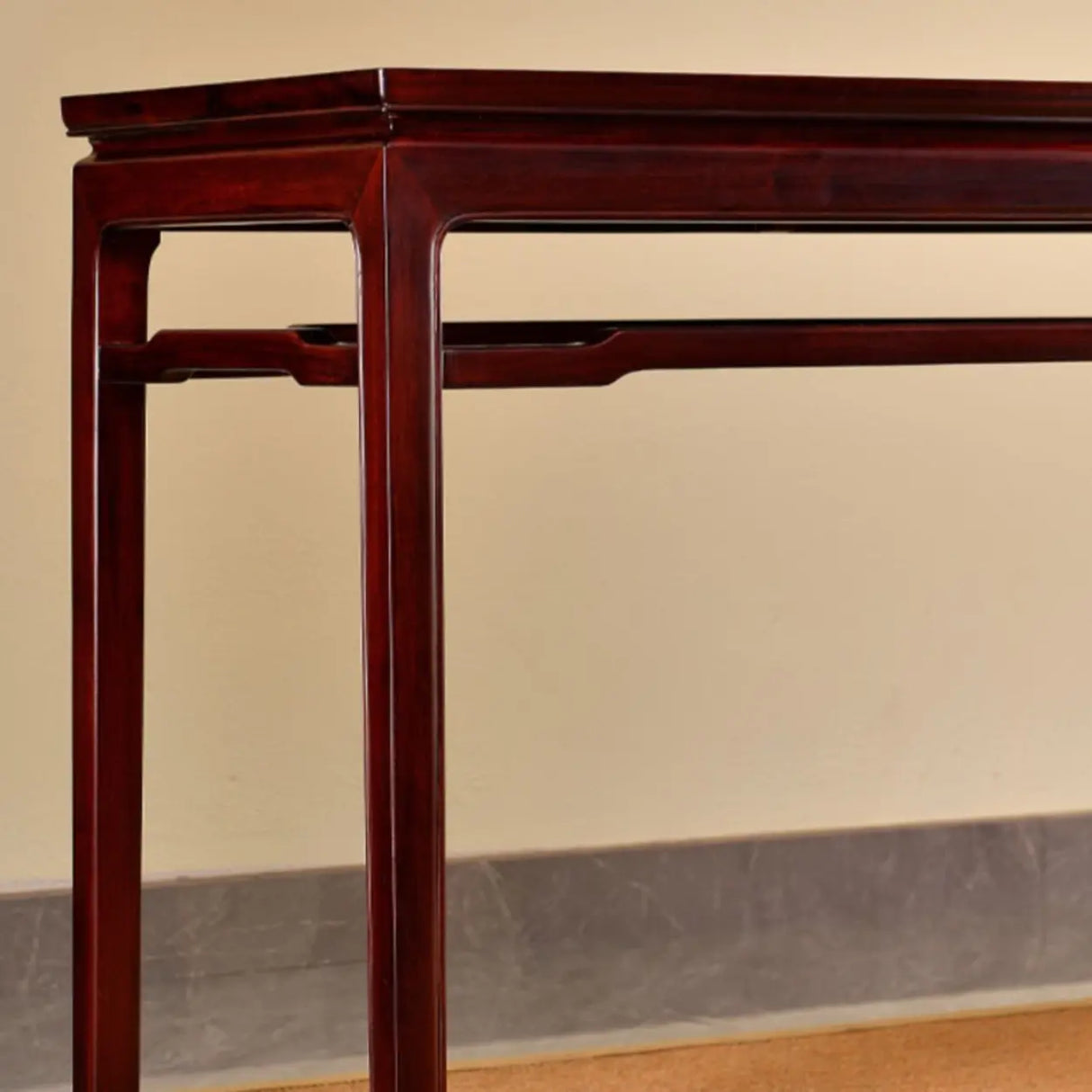 Classic Rectangular Wood Mahogany Hallway Console Table Image - 9