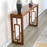 Classic Rectangular Wood Walnut Entry Console Table Image - 10
