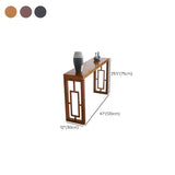 Classic Rectangular Wood Walnut Entry Console Table Image - 12