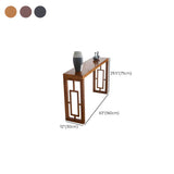 Classic Rectangular Wood Walnut Entry Console Table Image - 14