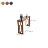 Classic Rectangular Wood Walnut Entry Console Table Image - 15