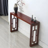 Classic Rectangular Wood Walnut Entry Console Table Image - 3
