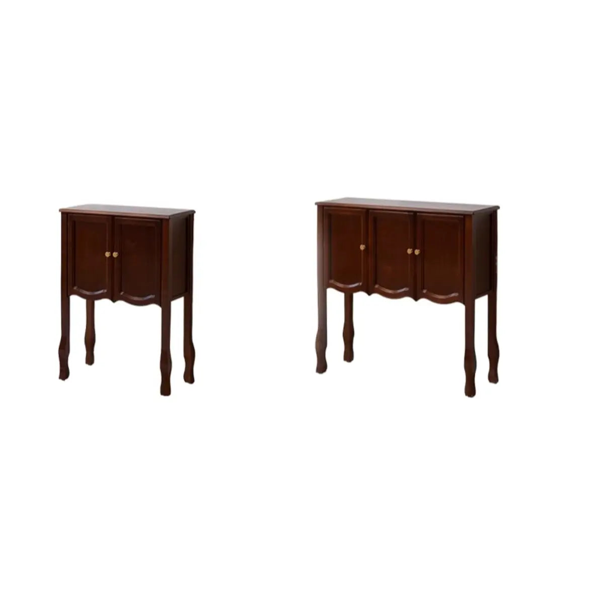 Classic Rectangular Wooden Brown Storage Console Table Image - 14