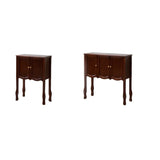 Classic Rectangular Wooden Brown Storage Console Table Image - 14
