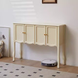 Classic Rectangular Wooden Brown Storage Console Table Image - 20