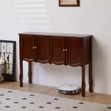 Classic Rectangular Wooden Brown Storage Console Table Image - 25