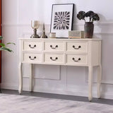 Classic Rectangular Wooden Brown Storage Console Table Image - 3