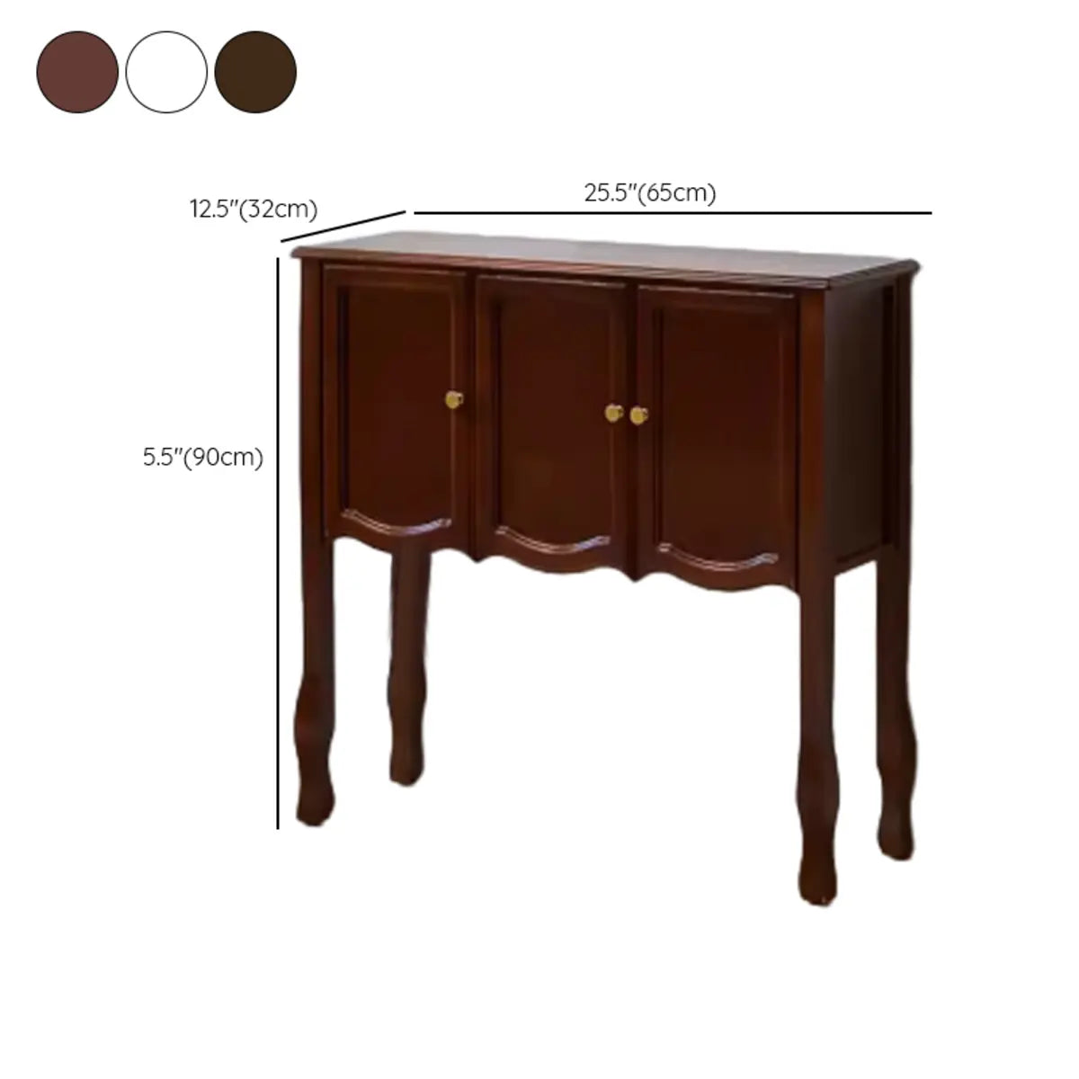 Classic Rectangular Wooden Brown Storage Console Table 