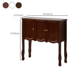 Classic Rectangular Wooden Brown Storage Console Table #size