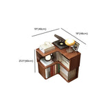 Classic Rubberwood L-Shape Corner Tall Bookcase Brown Image - 24