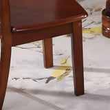 Classic Rubberwood Ladder Slat Back Dining Side Chair Image - 18