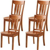 Classic Rubberwood Ladder Slat Back Dining Side Chair Image - 24