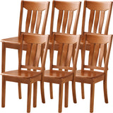 Classic Rubberwood Ladder Slat Back Dining Side Chair Image - 25