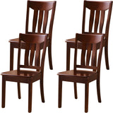 Classic Rubberwood Ladder Slat Back Dining Side Chair Image - 32