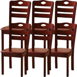 Classic Rubberwood Ladder Slat Back Dining Side Chair Image - 41