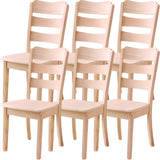 Classic Rubberwood Ladder Slat Back Dining Side Chair Image - 53