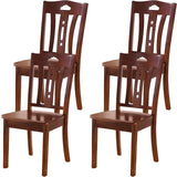 Classic Rubberwood Ladder Slat Back Dining Side Chair Image - 60