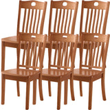 Classic Rubberwood Ladder Slat Back Dining Side Chair Image - 65
