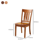 Classic Rubberwood Ladder Slat Back Dining Side Chair Image - 68