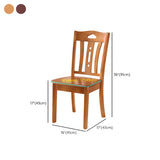 Classic Rubberwood Ladder Slat Back Dining Side Chair Image - 70