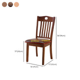 Classic Rubberwood Ladder Slat Back Dining Side Chair Image - 71