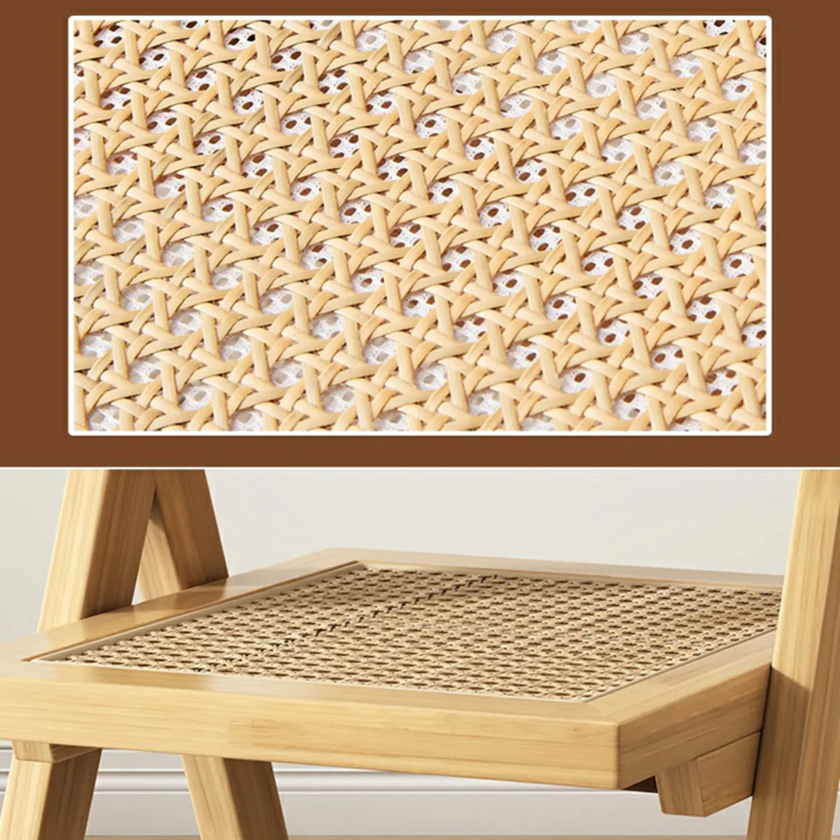 Classic Rubberwood Wicker Rattan Dining Chair with Arms Image - 18