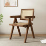 Classic Rubberwood Wicker Rattan Dining Chair with Arms Image - 9