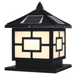 Classic Simple Square Metal Solar Outdoor Lantern Lamp Image - 7