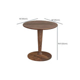 Classic Small Round Walnut Wood Side Table with Pedestal Base Image - 11