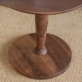 Classic Small Round Walnut Wood Side Table with Pedestal Base Image - 8